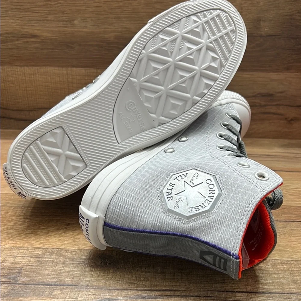 Converse Gray and Orange High-Tops
